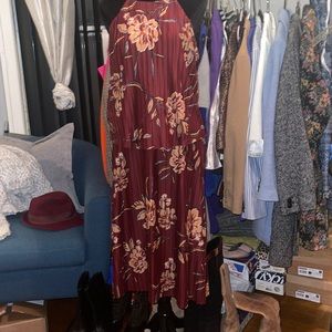 Burgundy matching skirt and tank shirt